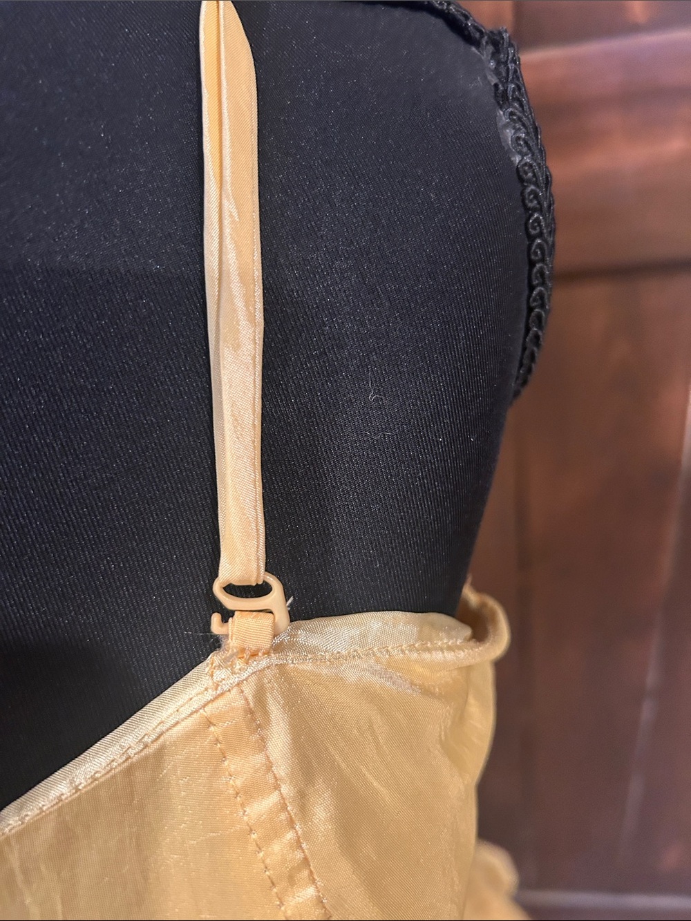 Yellow Ruffle Mini Dress with Spaghetti Straps - Picture 4 of 7